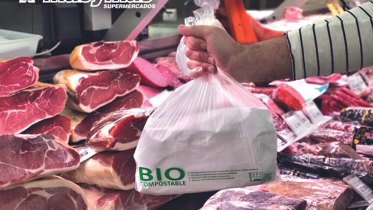 Bolsa biocompostable para la sección de carnicería