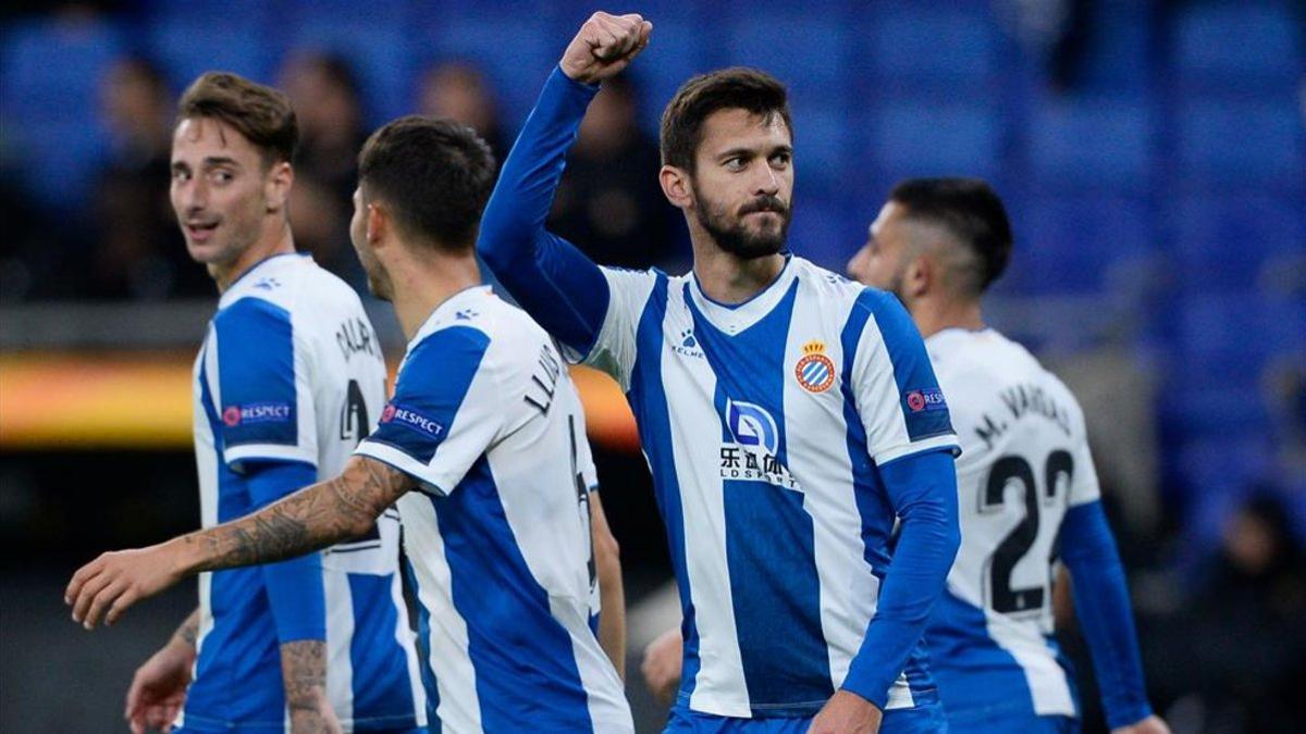 Ferreyra celebra su tanto ante el Ludogorets en Europa League