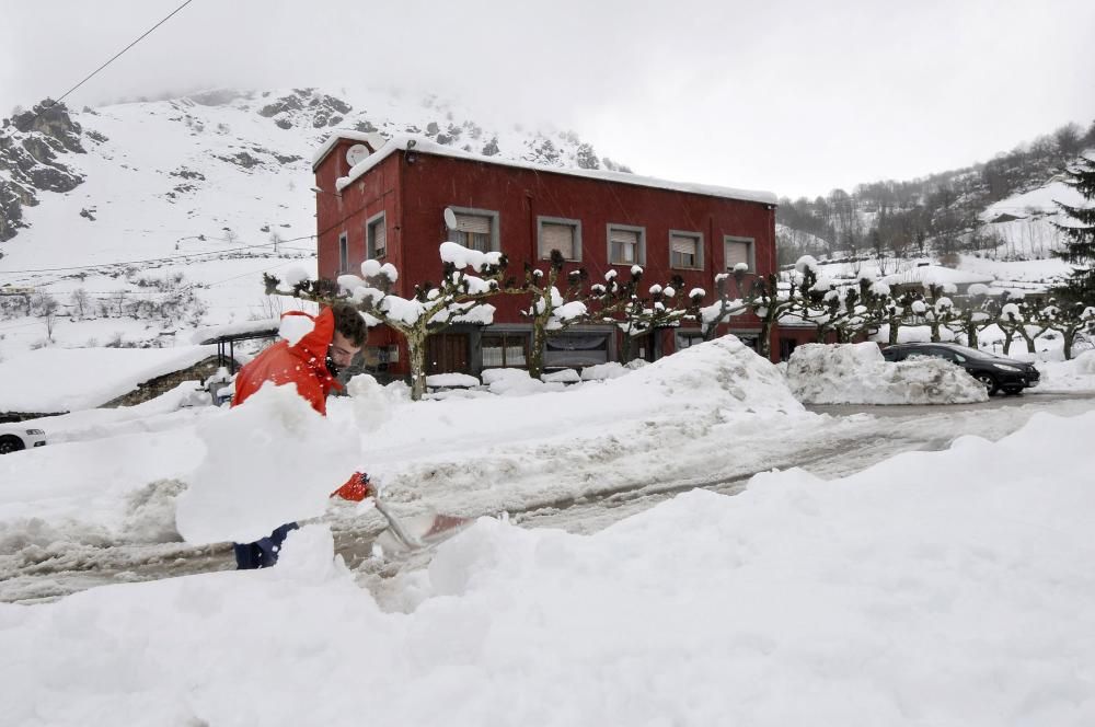 La nieve abunda en Felechosa