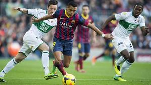 Alexis Sánchez, en el partit del Barça contra l’Elx.