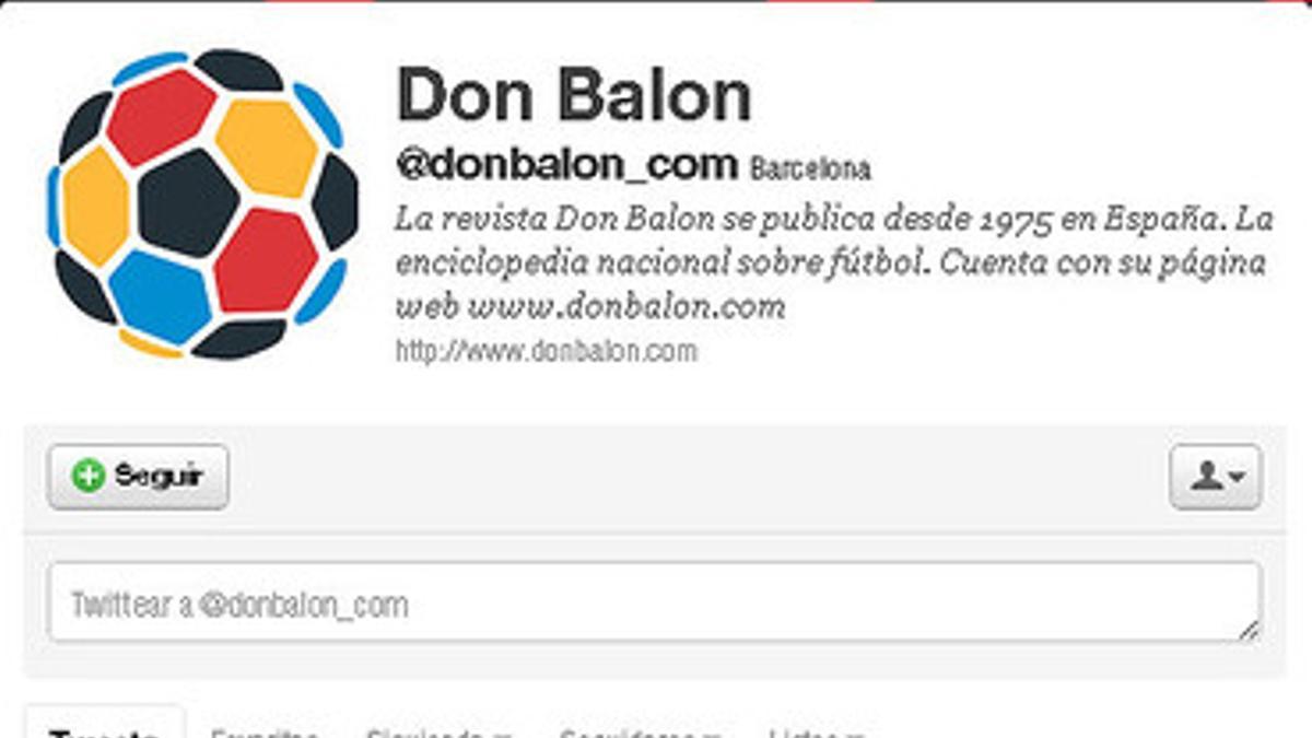 Mensajes en la cuenta de 'Don Balón' en Twitter.