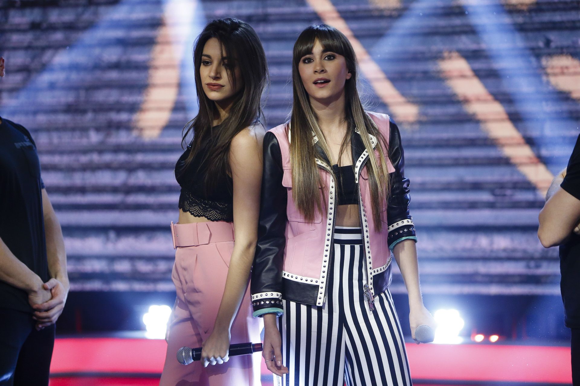 Aitana y Ana Guerra actuando en 'El Hormiguero', en el año 2018