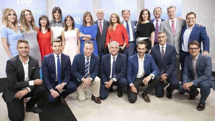 Los rostros de los informativos de TVE, en la presentación de la temporada en septiembre pasado. // TVE