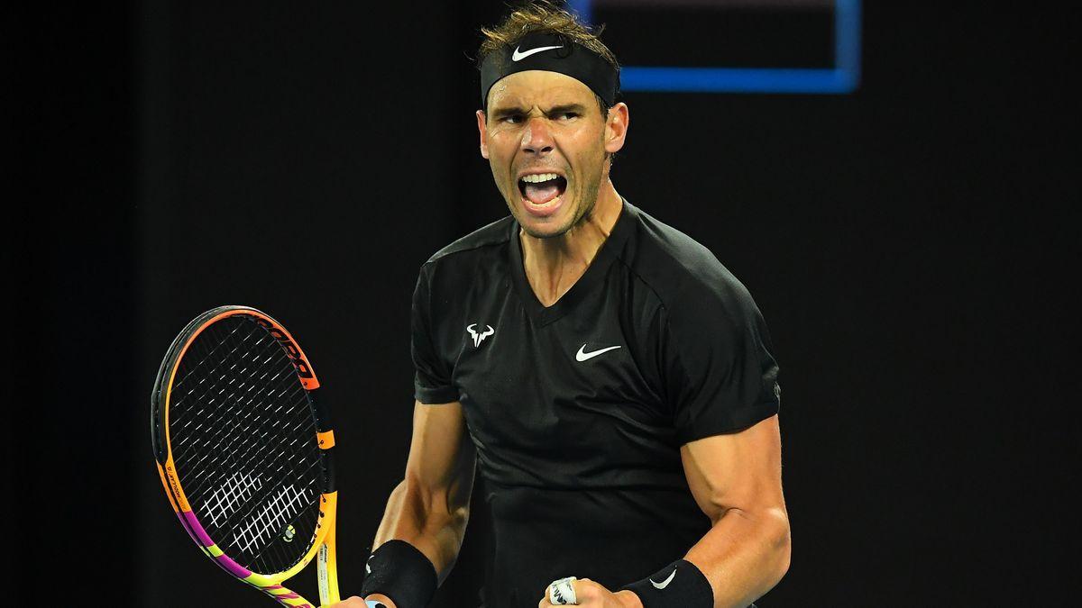 Rafa Nadal celebra la victoria.