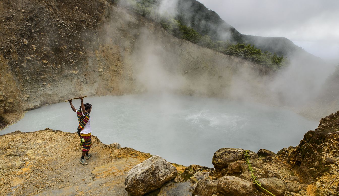 Laho hirviendo en Dominica