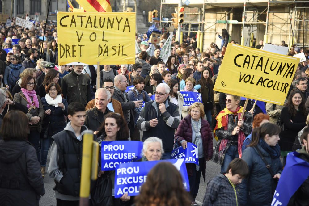 Manifestació per l''acollida de refugiats