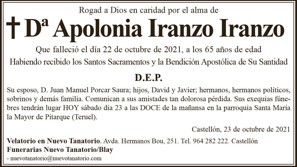 Dª Apolonia Iranzo Iranzo