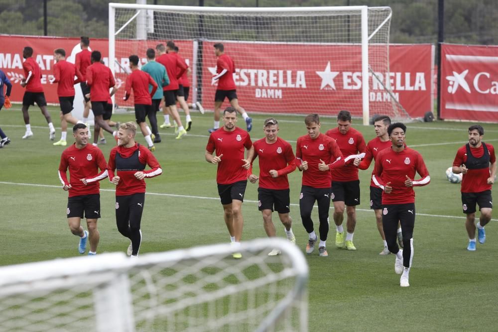 Entrenament del Girona FC a La Vinya