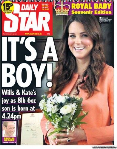 Portadas de los diarios británicos ante el nacimiento del 'bebé real'.