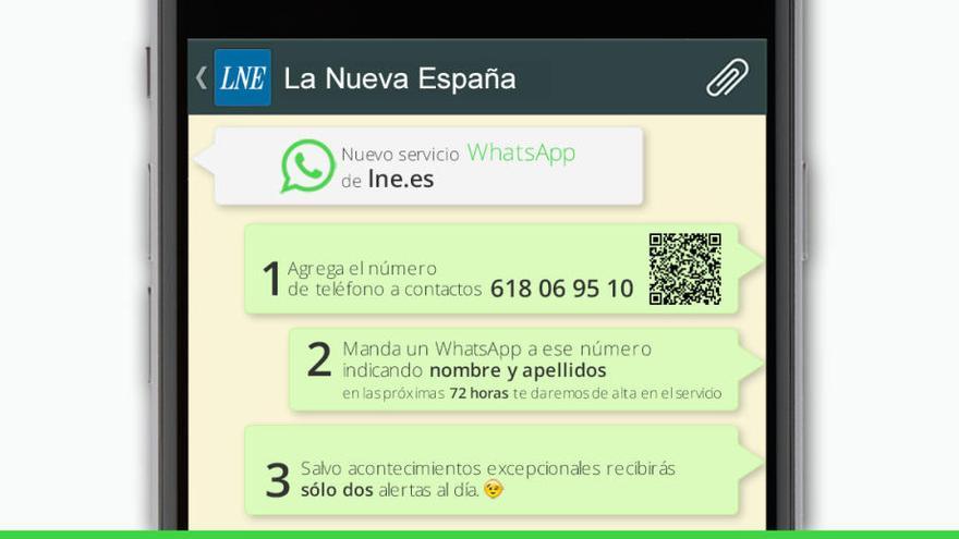 Disfruta del servicio de noticias por WhatsApp de LA NUEVA ESPAÑA