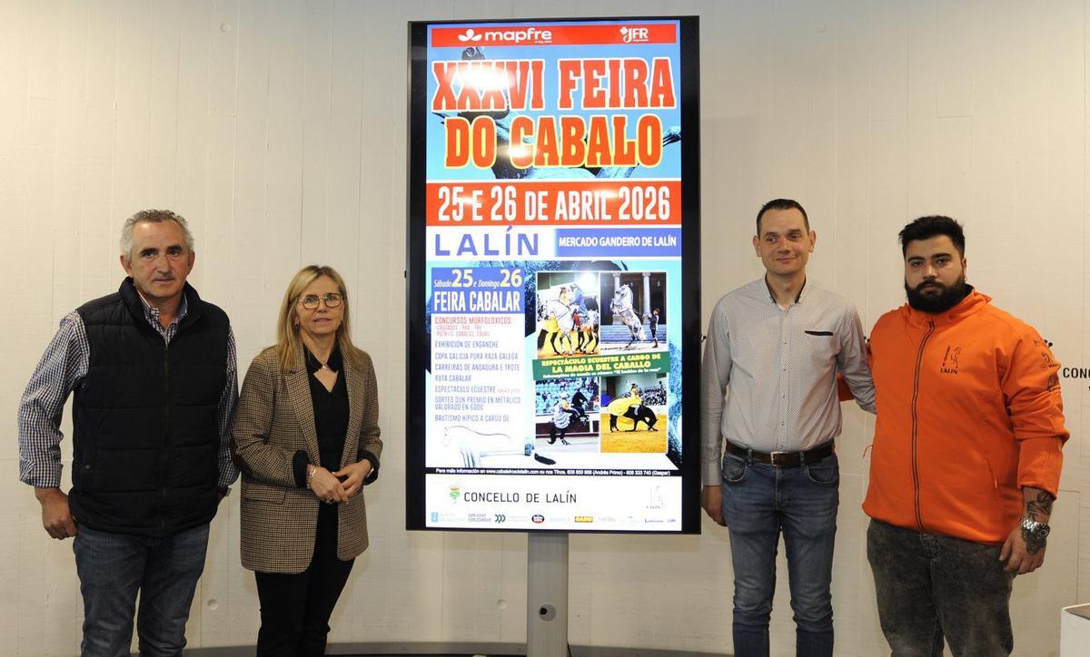 Gaspar García, Paz Pérez, José Cuñarro y Gabriel González durante la presentación del evento ecuestre. | FIRMA