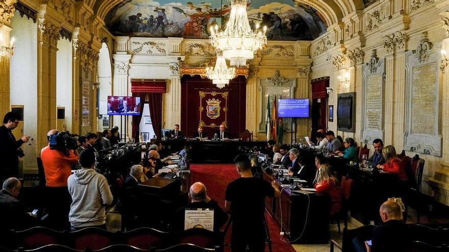 Pleno del Ayuntamiento de Málaga de febrero pasado.