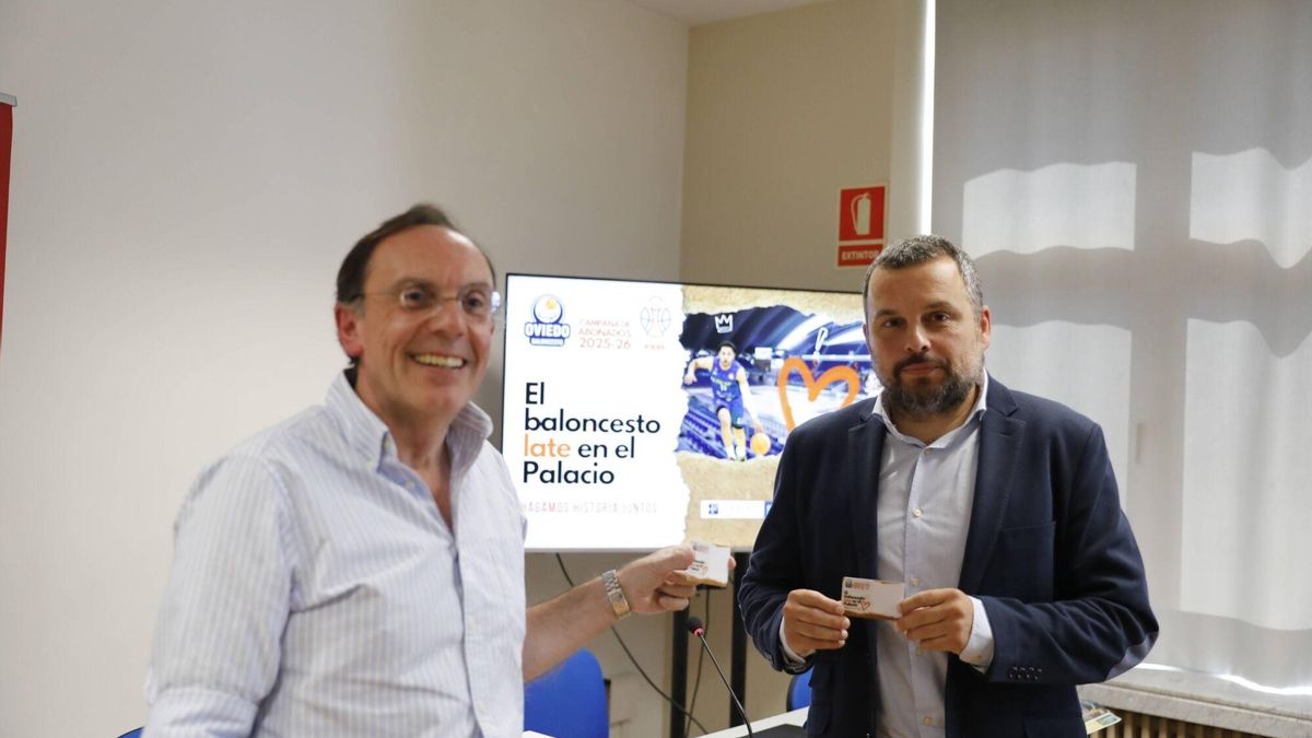 Fernando Villabella, a la izquierda, y Fernando García en la presentación de la campaña de abonados del OCB