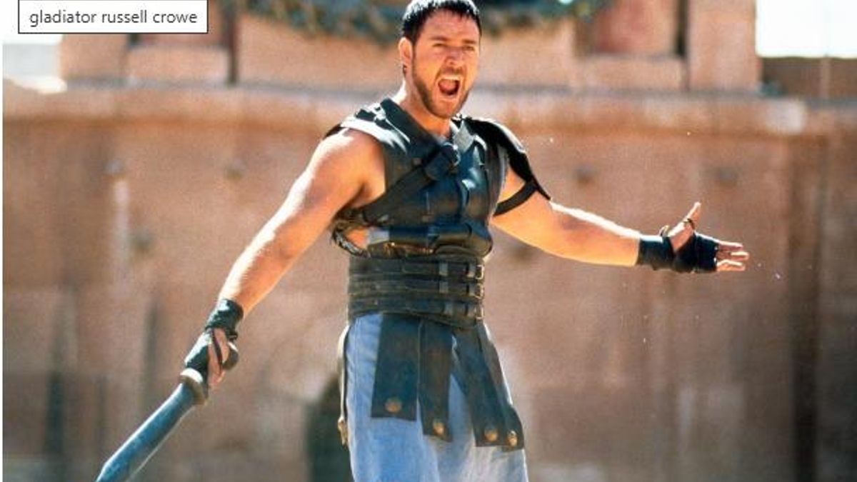 Russel Crowe, protagonista de Gladiator, dirigida por Ridley Scott en el 2000.