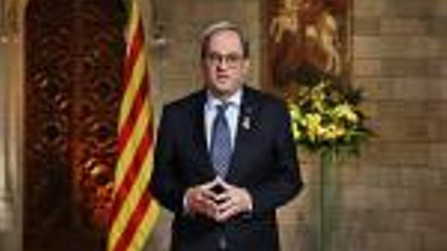 El president de la Generalitat, durant el seu discurs de Cap d&#039;Any.