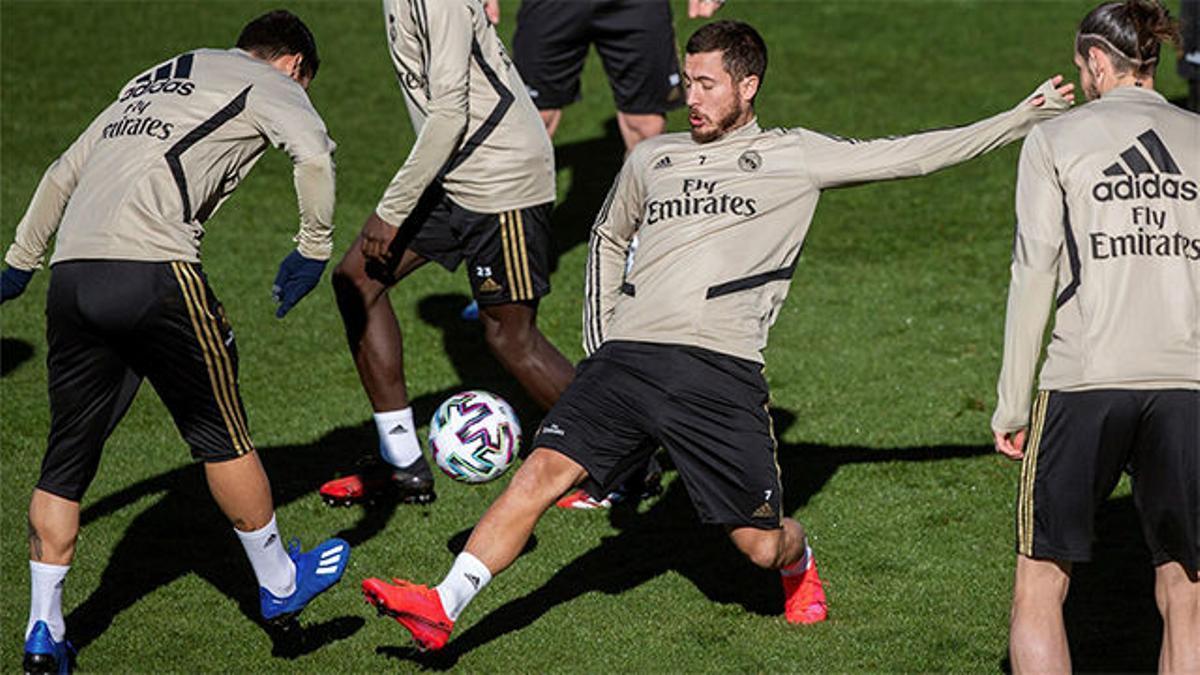 El Real Madrid entrena con un Hazard a tope