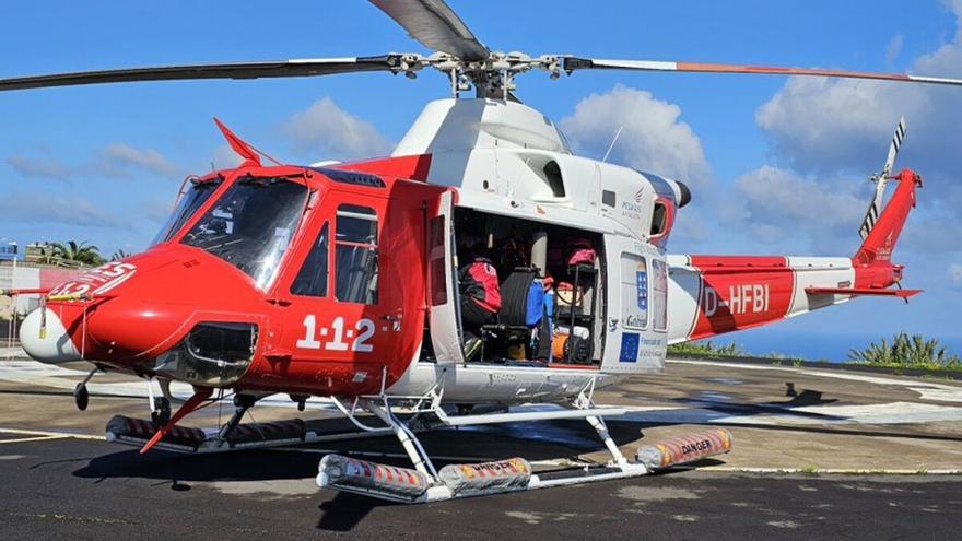 Rescatada en helicóptero una senderista tras sufrir una caída en una zona de difícil acceso en Gran Canaria