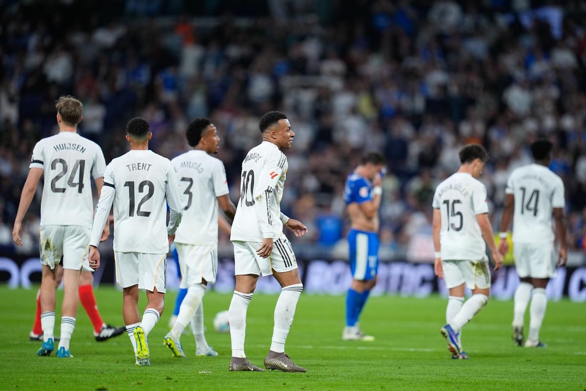 Kylian Mbappe, tras el gol que abrió el partido.