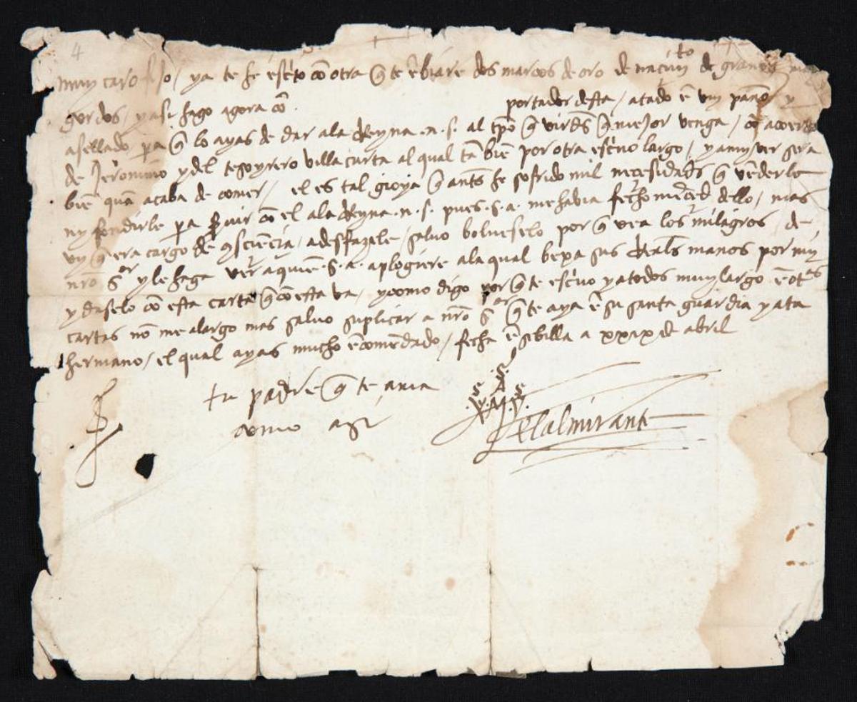 La carta de Colón a su hijo Diego, de 1498.