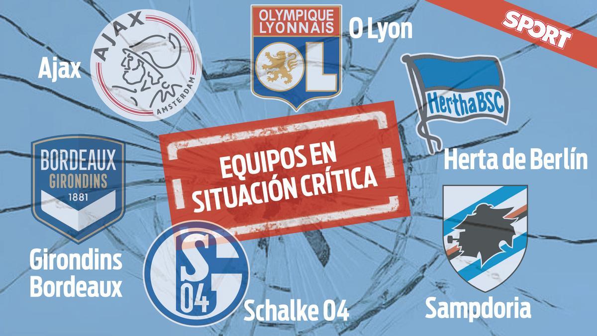 Ajax, Lyon, Hertha, Girondins, Schalcke y Sampdoria, en horas bajas