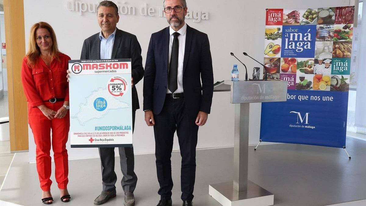 Campaña solidaria de la Diputación de Málaga, a través de Sabor a Málaga; Maskom y Cruz Roja Española