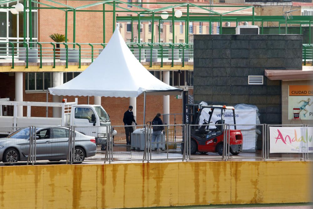 Las obras de acondicionamiento de la ciudad deportiva de Carranque como hospital de campaña continúan con la previsión de que finalicen en esta semana.