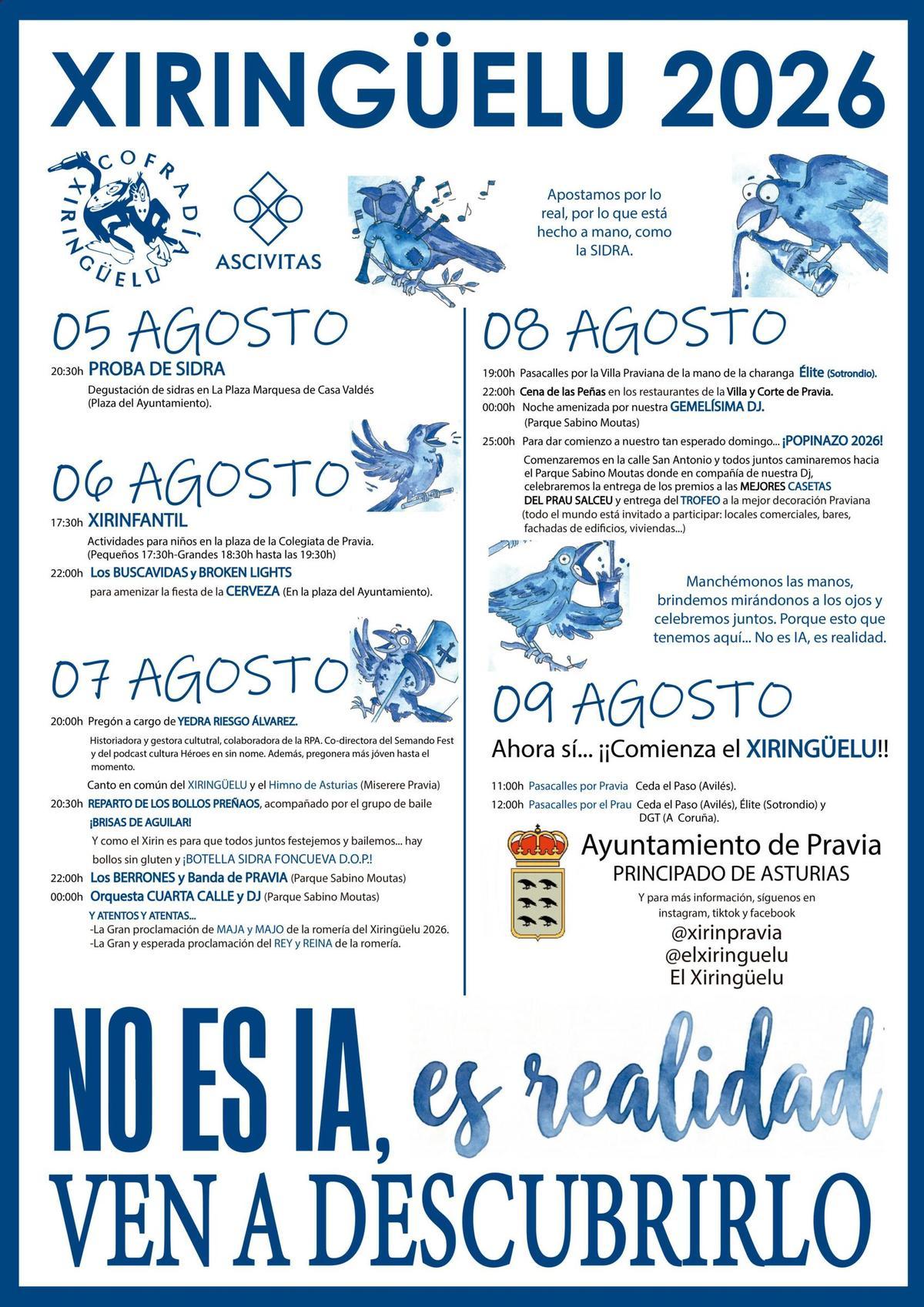 Cartel con el programa del Xiringüelu.