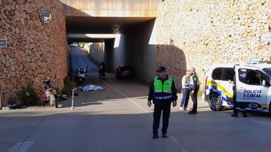 Un motorista de 62 años muere al chocar contra un coche en Llucmajor