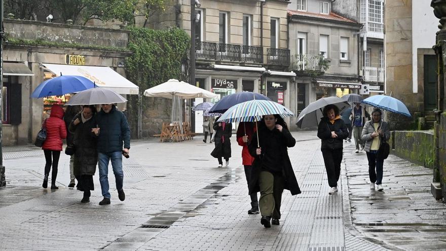 Población en el centro de la ciudad de Pontevedra.