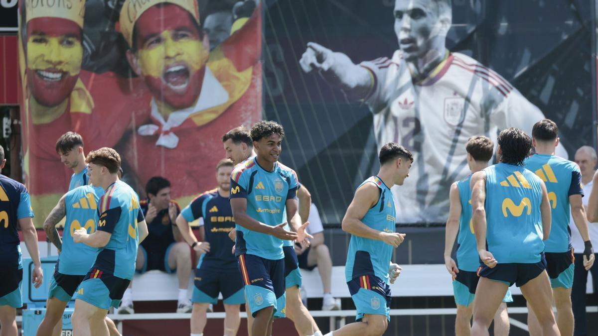 Entrenamiento de la selección española para preparar el partido ante Austria