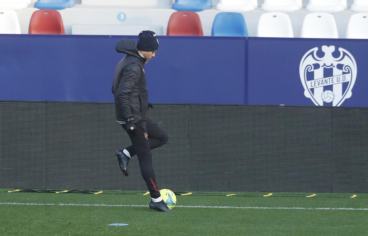 Sesión del Levante en el Ciutat antes de enfrentarse al Valencia