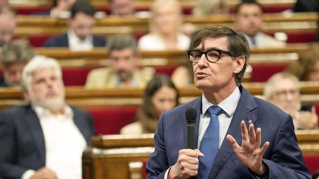 El president de la Generalitat de Catalunya, Salvador Illa, en l’últim ple del Parlament
