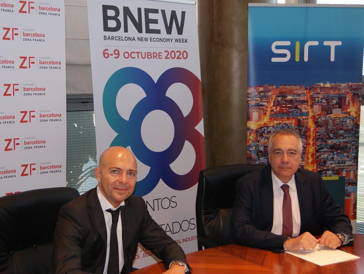 David Garriga, CEO y fundador de SIRT, junto a Pere Navarro, delegado especial del Estado en el Consorci de la Zona Franca de Barcelona (CZFB) y presidente de BNEW. David Garriga, CEO y fundador de SIRT, junto a Pere Navarro, delegado especial del Estado en el Consorci de la Zona Franca de Barcelona (CZFB) y presidente de BNEW.