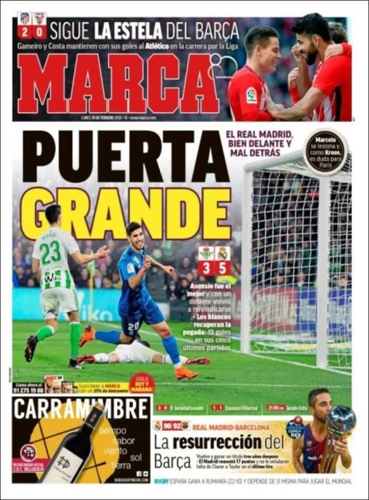 Portada lunes 19 de febrero de 2018