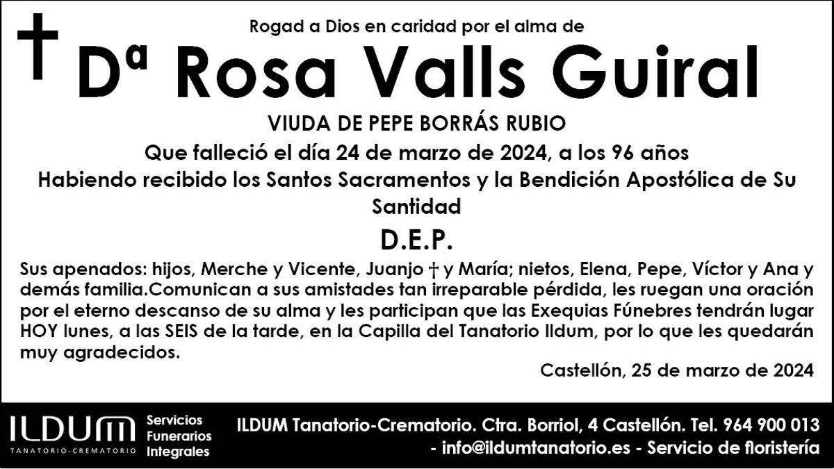 Dª Rosa Valls Guiral