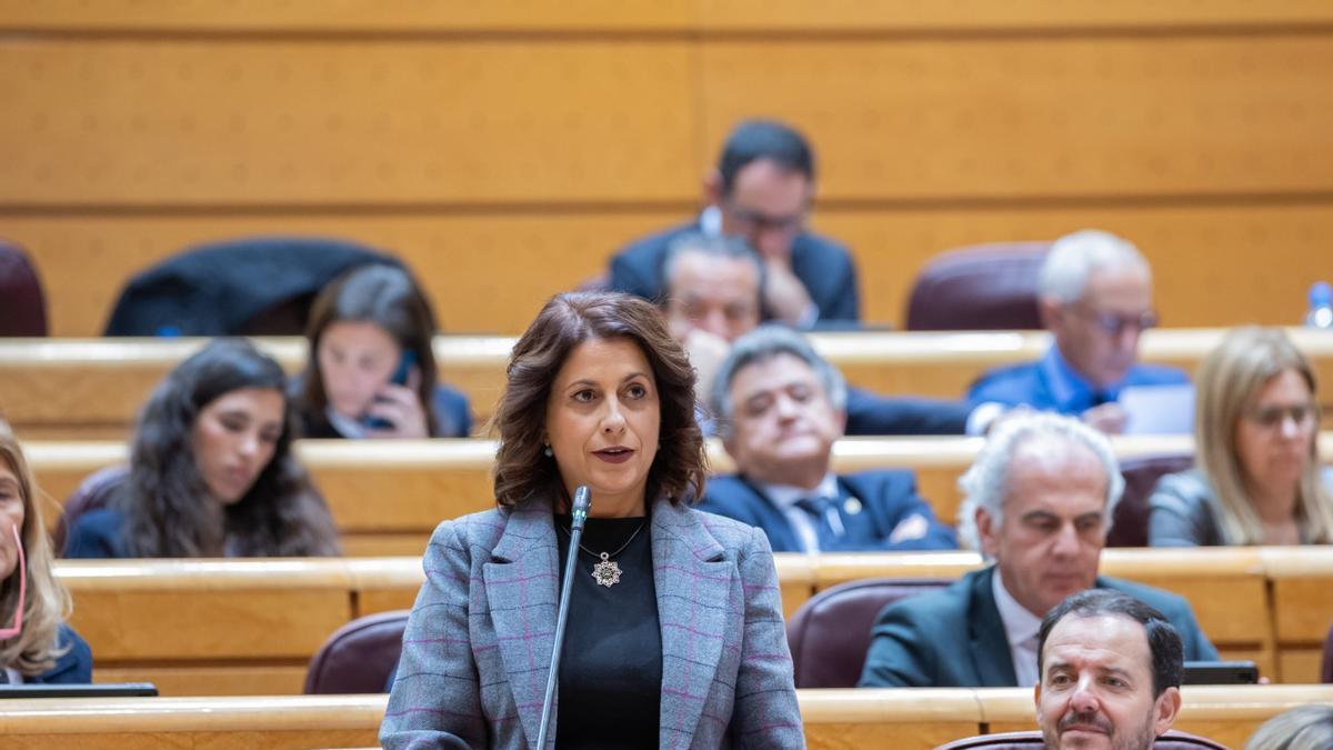 Emma Buj, durante su intervención en la sesión de control en el Senado de España.