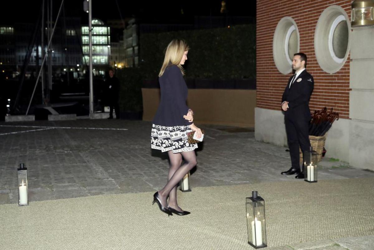 Athina Onassis a su llegada al Real Club Náutico de A Coruña, donde se celebra el cóctel de la boda de Marta Ortega y Carlos Torretta.
