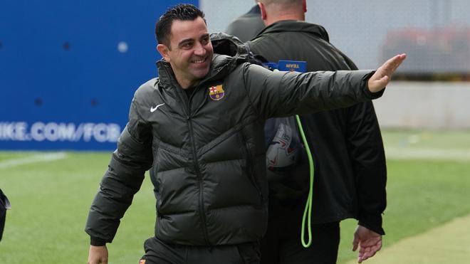 Xavi, en el entrenamiento previo al Barça - Las Palmas