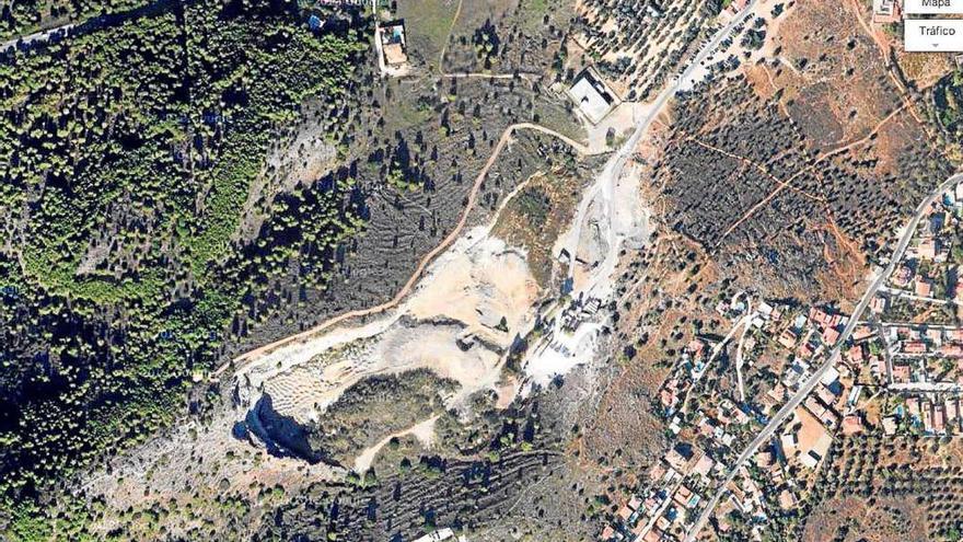 Vista aérea de la zona del Albaricocal, en Churriana, que fue recalificada por el Ayuntamiento de Málaga.