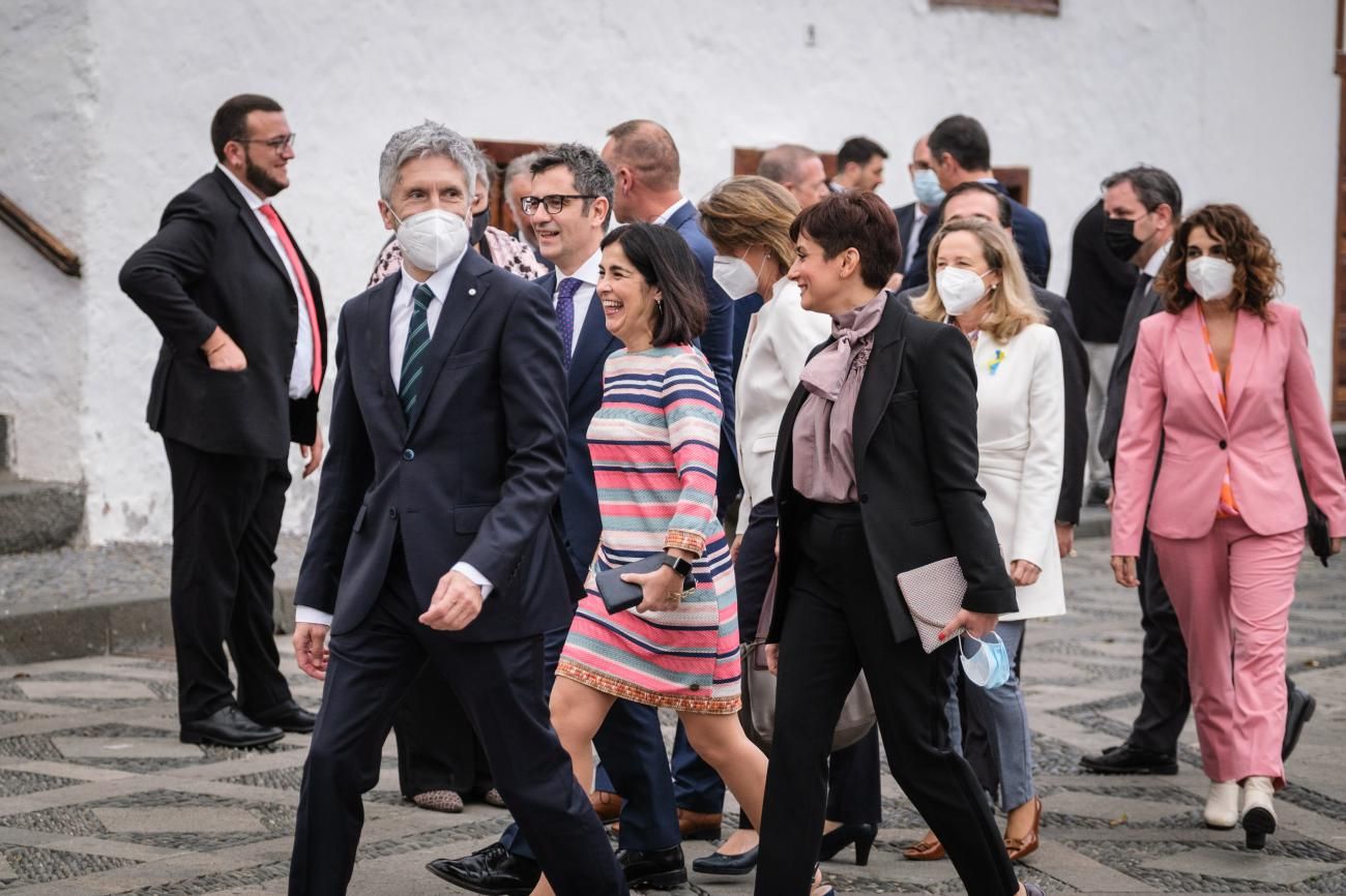 Visita del Rey y los presidentes de la CCAA a La Palma