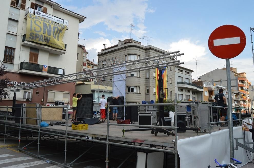 Berga viu immersa en els preparatius de la Diada