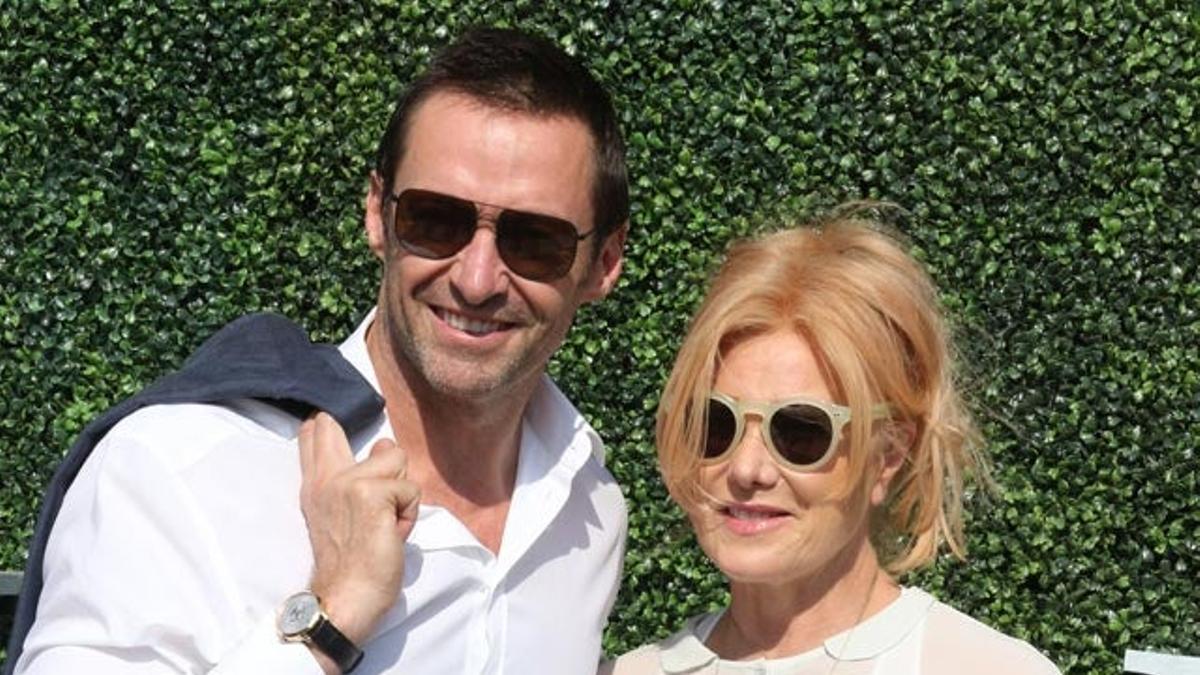 Hugh Jackman y Deborra-Lee Furness, en el US Open de Nueva York