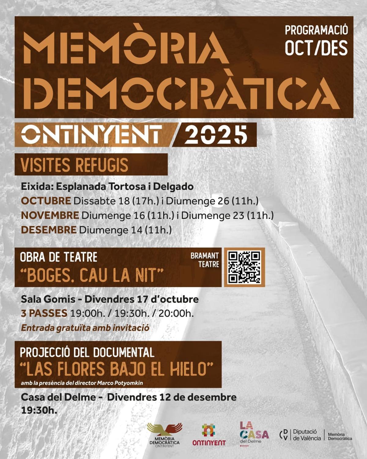 Cartel de las actividades de memoria democrática en Ontinyent.