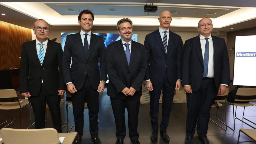 Ángel Báez, Juan Pedro Morenés, Álvaro Manteca, Ximo Raga y Jesús Romero, antes iniciarse la jornada