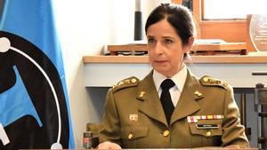 GRAF3300. MADRID, 12/07/2019.- Fotografía cedida por la Dirección de Comunicación Institucional de la Defensa, de la coronel Patricia Ortega García, primera mujer que alcanza el rango de general en la historia de España, durante el ascenso aprobado en Consejo de Ministros este viernes. EFE/Ministerio de Defensa