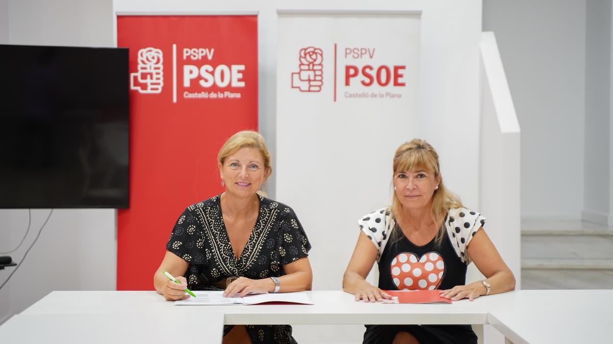 Amparo Marco y Susana Ros, en la sede del PSPV-PSOE en Castelló.