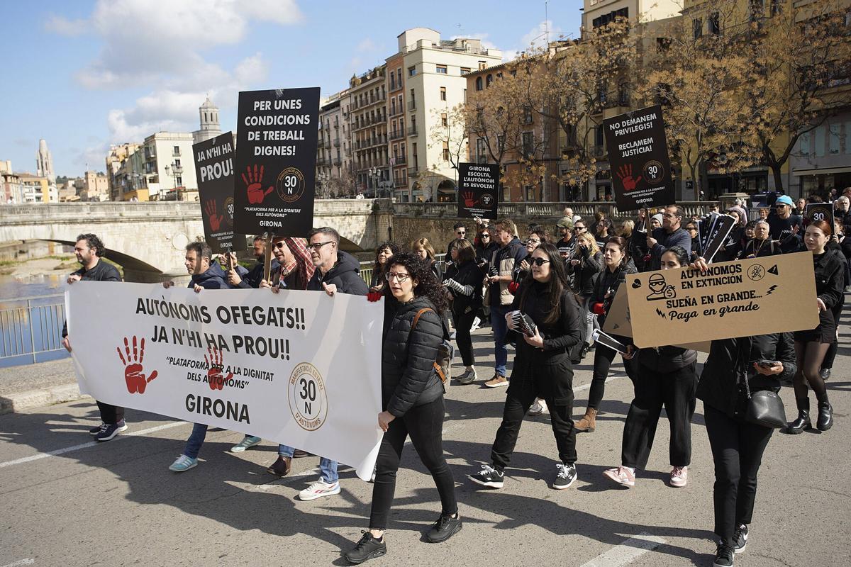 Les imatges de la manifestació dels treballadors autònoms Les imatges de la manifestació dels treballadors autònoms