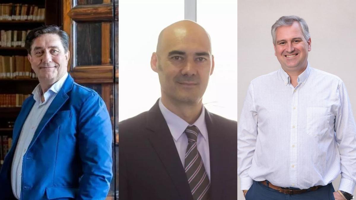 Juventino Jiménez, Sergio Marco y Santiago Riaza: los tres candidatos en guerra por la presidencia del Micof.