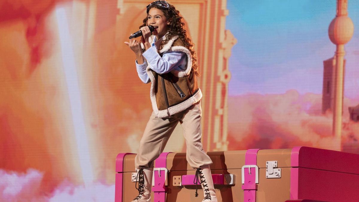 La valenciana Sandra Valero durante su actuación en Eurovisión Júnior