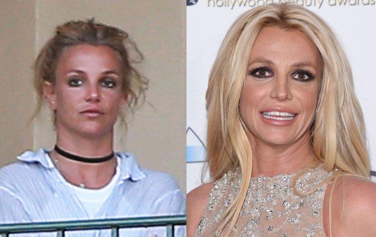 Britney Spears, sin y con maquillaje